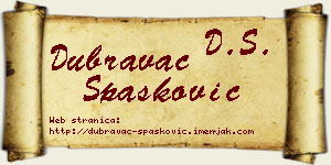 Dubravac Spasković vizit kartica